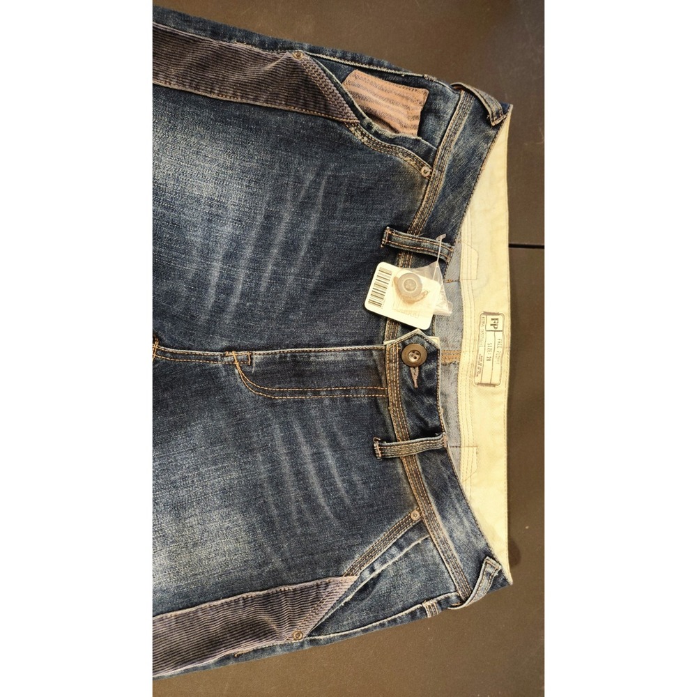 NWT Free People Flare Jeans Corduroy Tuxedo Stripe Raw‎ Hem Women's 28 X 32 - Picture 4 of 6
